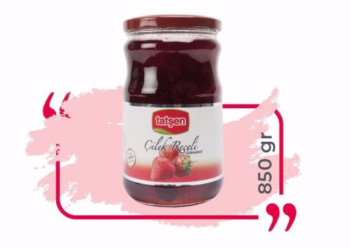 Tatşen Cam Çilek Reçeli 850 Gr resmi