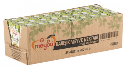 [Kutu] Meysu Karışık Meyve Nektarı Koli 200 ml (27'li Paket) resmi