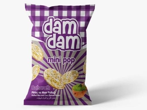 Damdam Mini Pop Baharatlı Pirinç ve Mısır Patlağı 50 Gr resmi