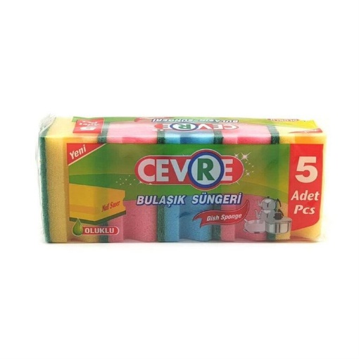 Çevre Oluklu Bulaşık Süngeri (5'li Paket) resmi