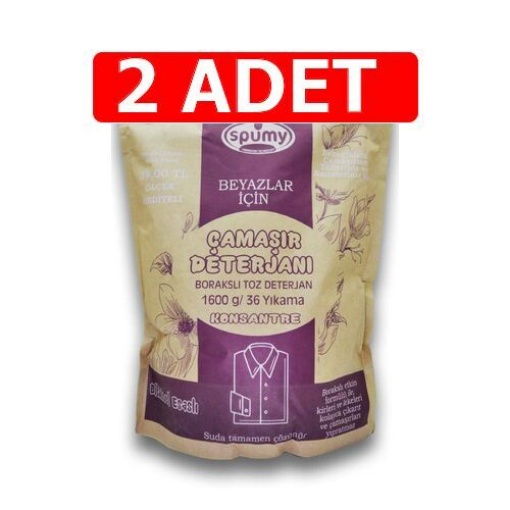 [Kampanya] Spumy Borakslı Çamaşır Deterjanı Beyazlar 1600 Gr  (2 Adet) resmi