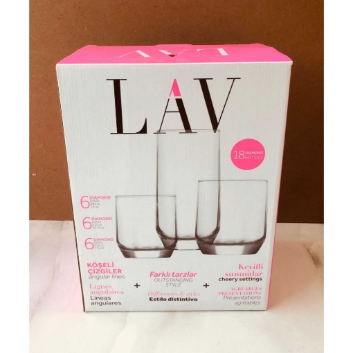 Lav Diamond Su Bardak Seti (18'li Paket) resmi