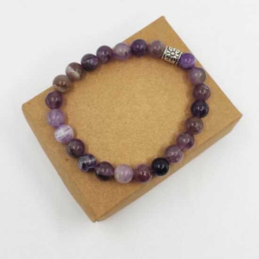 Ametist Taşı Doğal Taş Bileklik 8 Mm resmi