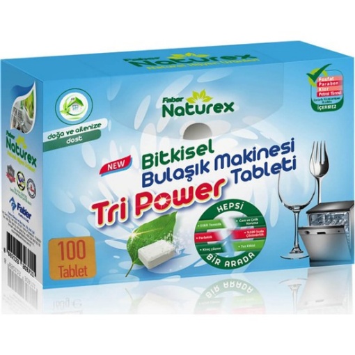 Naturex Bulaşık Makinesi Tableti Tri Power (100'lü Paket) resmi