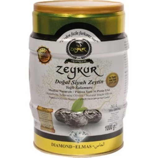 Zeykur Doğal Siyah Zeytin Elmas L Boy Teneke 1 Kg resmi