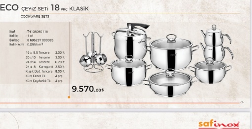 Safinox Çeyiz Seti 18 Parça resmi