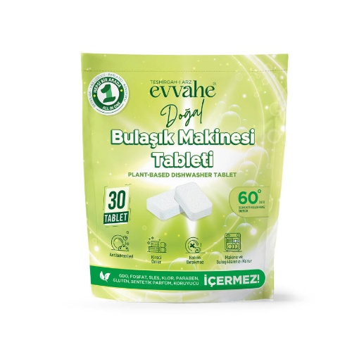 Evvahe Doğal Çamaşır Makinesi Tableti 30 Adet resmi