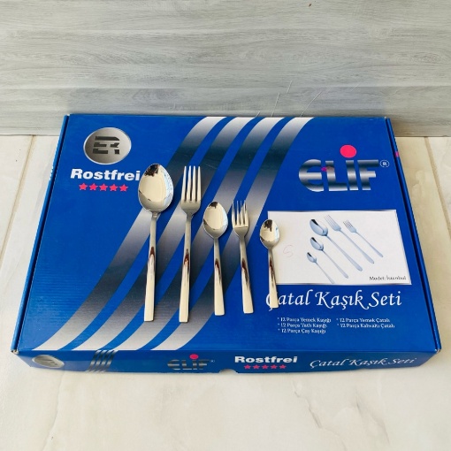 Elif Çelik 60 Parça Kaşık Seti Sade Model resmi