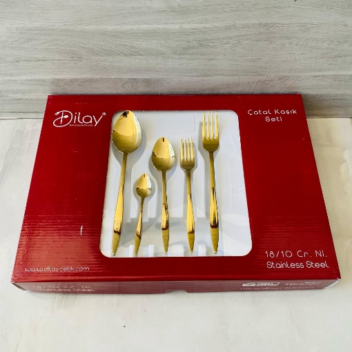 Dilay 60 Parça Kaşık Seti Gold 01 Model resmi