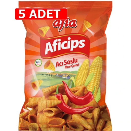 [Kampanya] 5 Al 3 Öde - Aficips Acılı Mısır Cipsi 50 Gr  (5 Adet) resmi