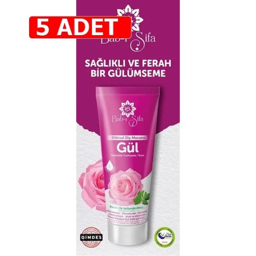[Kampanya] 5 Al 4 Öde - Babı Şifa Bitkisel Diş Macunu Gül 140 Gr  (5 Adet) resmi