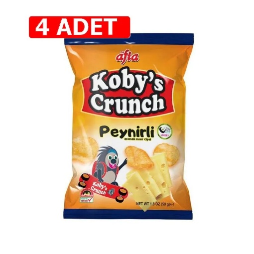 [Kampanya] 4 Al 3 Öde - Afia Koby's Crunch Peynir Aromalı Mısır Cips 50 Gr  (4 Adet) resmi