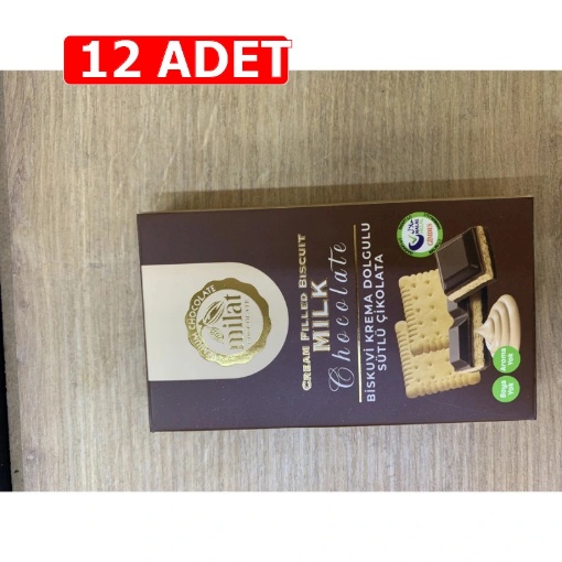 [Kampanya] 12 Al 9 Öde - Milat Biskuvi Krema Dolgulu Sütlü Çikolata 60 Gr (12 Adet) resmi
