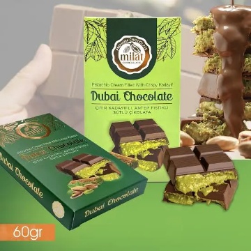 Milat Dubai Çikolatası 60 Gr için ayrıntıları göster Milat Dubai Çikolatası 60 Gr resmi