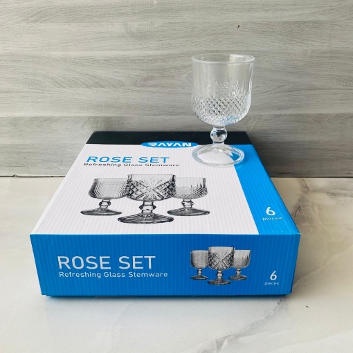 Rayan Rose Ayaklı Bardak (6'lı Paket) resmi