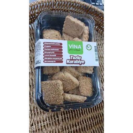 Vipnatural Susamlı Kare Tuzlu Kurabiye 300 Gr resmi
