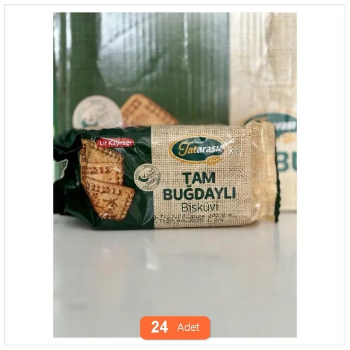 [Kampanya] 24 Al 19 Öde Tatarası Tam Buğdaylı Bisküvi 100 Gr (24 Adet) resmi