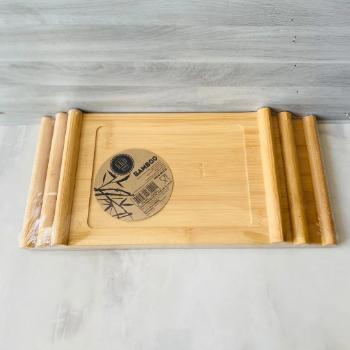 Krd Home 3'lü Ahşap Tepsi resmi