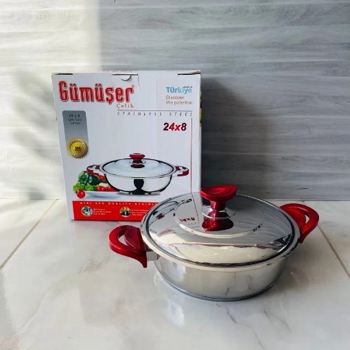 Gümüşer Çelik Karnıyarık Tencere 24 Cm resmi