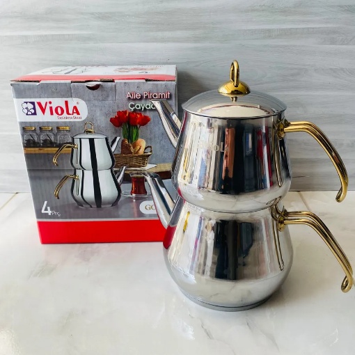 Viola Aile Piramit Çaydanlık Gold Kulp (27 Bardak) resmi