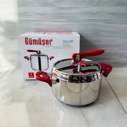 Gümüşer Çelik Düdüklü Tencere 5 Lt resmi