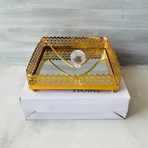 Monor Home Aynalı Peçetelik Gold resmi