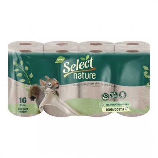 Select Nature Doğal 3 Katlı Tuvalet Kağıdı (16'lı Paket) resmi