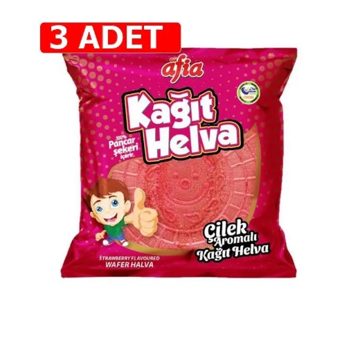 [Kampanya] Afia Kağıt Helva Sade 45 Gr (3 Adet) + Afia Kağıt Helva Çilek Aromalı 45 Gr (3 Adet) resmi