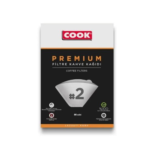 Cook Premium Filtre Kahve Kağıdı No.2 (80'li Paket) resmi