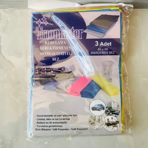 Triomaster Antibakteriyel Mikrofiber Temizlik Bezi 40x60 Cm (3’lü Paket) resmi