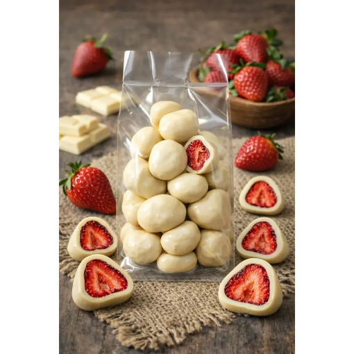 Milat Fildişi Çikolata Kaplı Çilekli Draje 100 Gr resmi