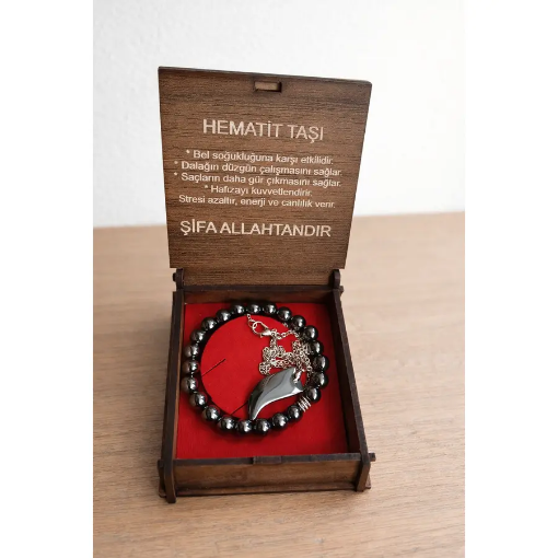 Hematit Taşı Bileklik Kolye Seti resmi