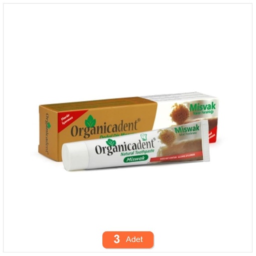 [Kampanya] Organicadent Misvaklı Diş Macunu 75 Ml (3'lü Paket) resmi
