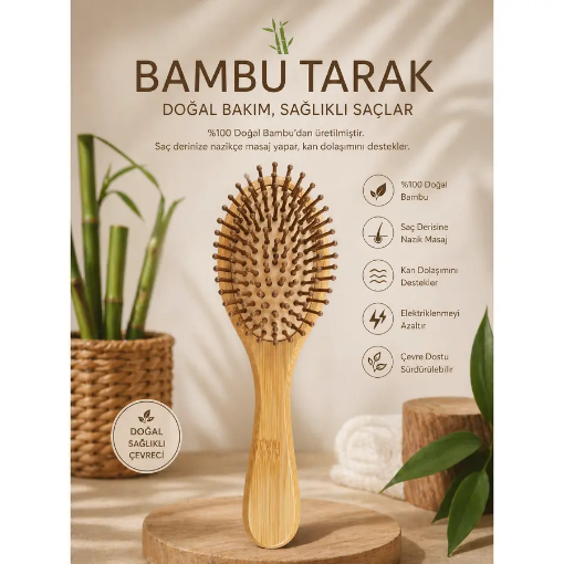 Doğal Bambu Tarak resmi