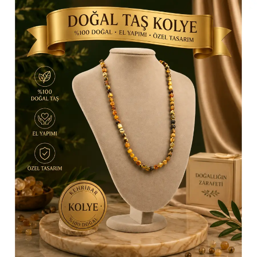 Ysr Damla Kehribar Kolye 14 Gr resmi