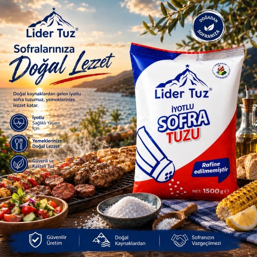 Lider İyotlu Sofra Tuzu 1500 Gr resmi