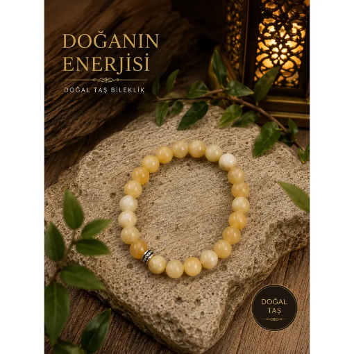 Doğal Sitrin Taşı Bileklik resmi
