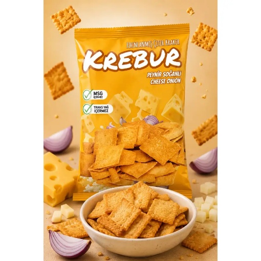 Krebur Peynir Soğanlı Çıtır Kraker 100 Gr resmi