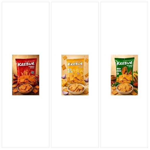 [Kampanya] Krebur 3'lü Lezzet Sofrası - Acı Baharatlı + Peynir Soğanlı + Taco Baharatlı Çıtır Kraker 100 Gr resmi