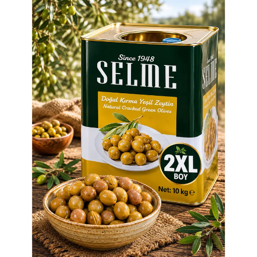 Selme Doğal Kırma Yeşil Zeytin 2XL Boy 500 Gr resmi