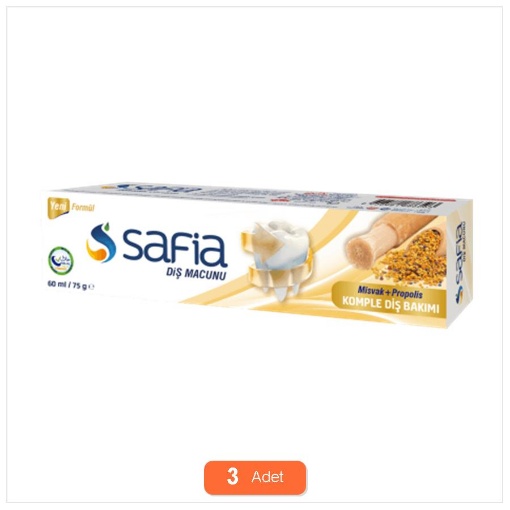 [Kampanya] Safia Diş Macunu Misvak + Propolis 75 Gr (3 Adet) resmi