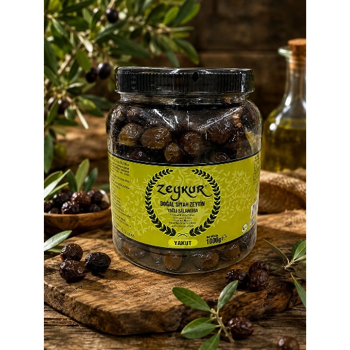 Zeykur Doğal Siyah Yağlı Salamura Zeytin Yakut 1 Kg resmi