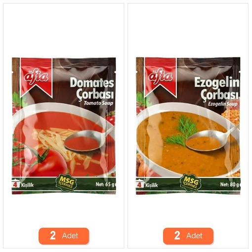 [Kampanya] Afia Domates Çorbası 80 Gr (2 Adet) + Afia Ezogelin Çorbası 80 Gr (2 Adet) resmi