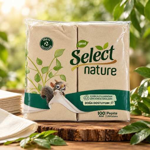 Select Nature Garson Peçete 1/8 Katlama (100'lü Paket) resmi