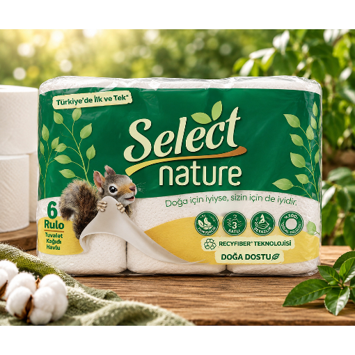 Select Nature 3 Katlı Rulo Havlu (6'lı Paket) resmi